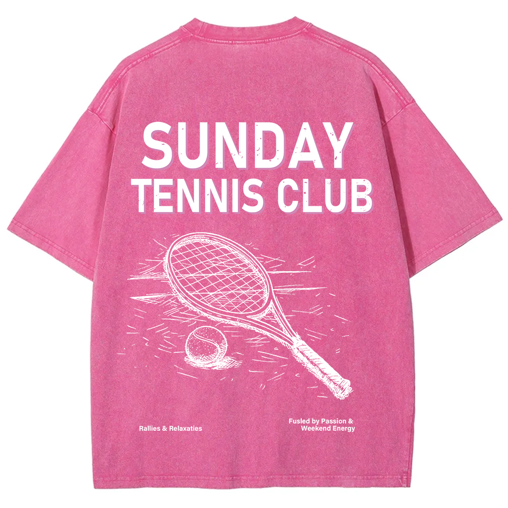 Sunday Tennis Club Unisex Fit Washed T-Shirt