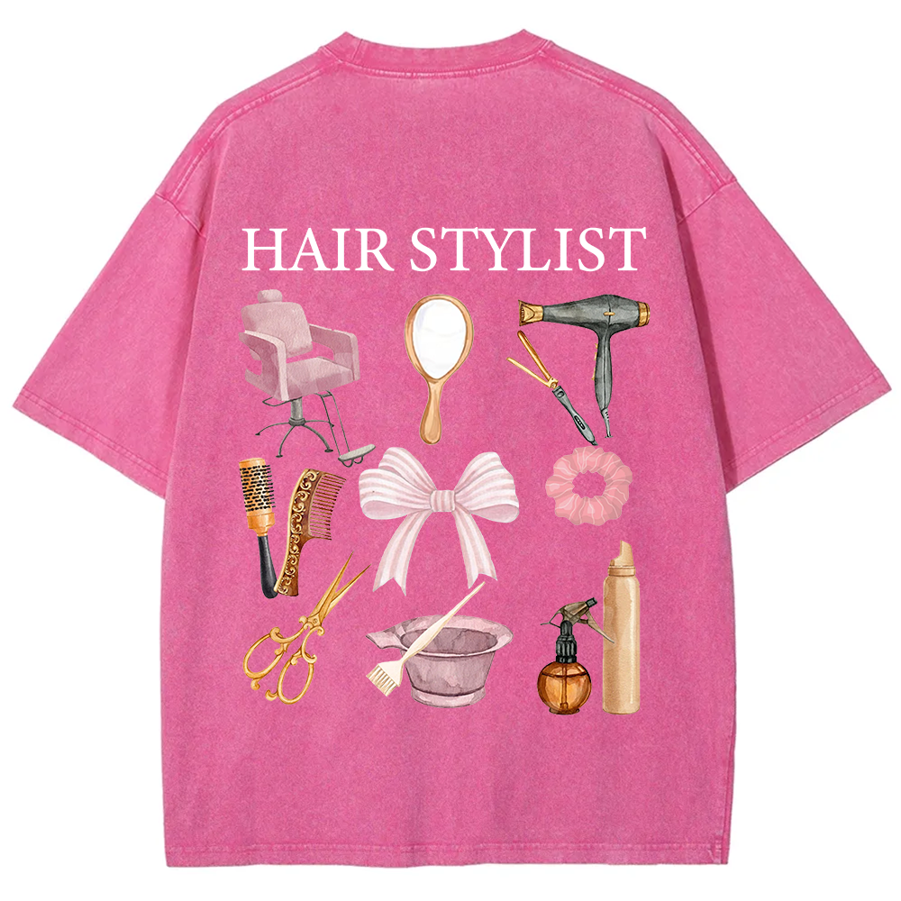Hair Stylist Unisex Fit Washed T-Shirt