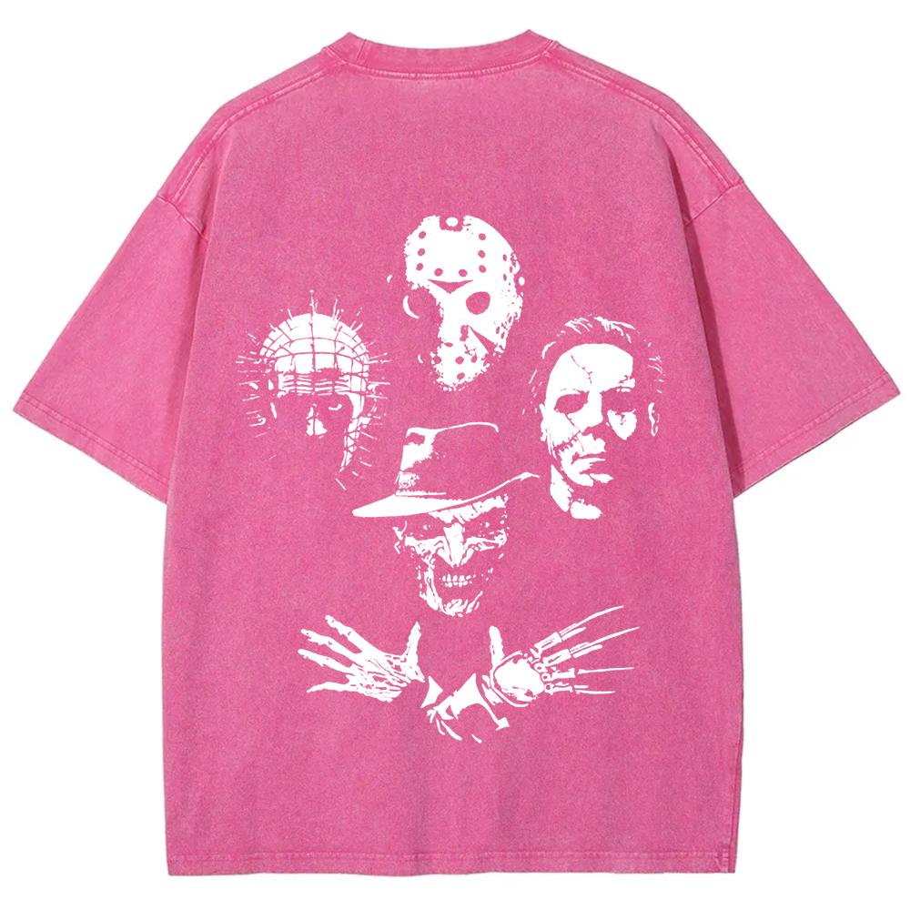 Horror Film t-Shirt Halloween Freddie Jason Hellraiser Grunge Rock Retro Black