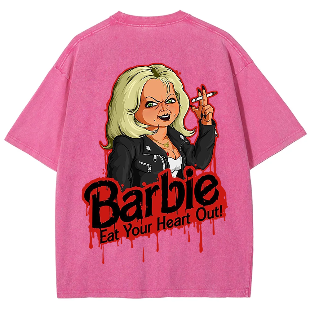 Unisex Casual chucky Barbie- Eat your heart out Printed t-Shirt