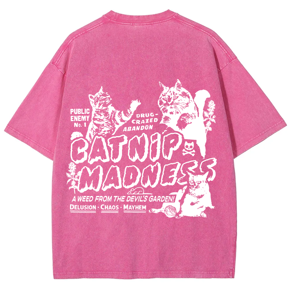 Unisex Vintage Washed catnip madness t-Shirt