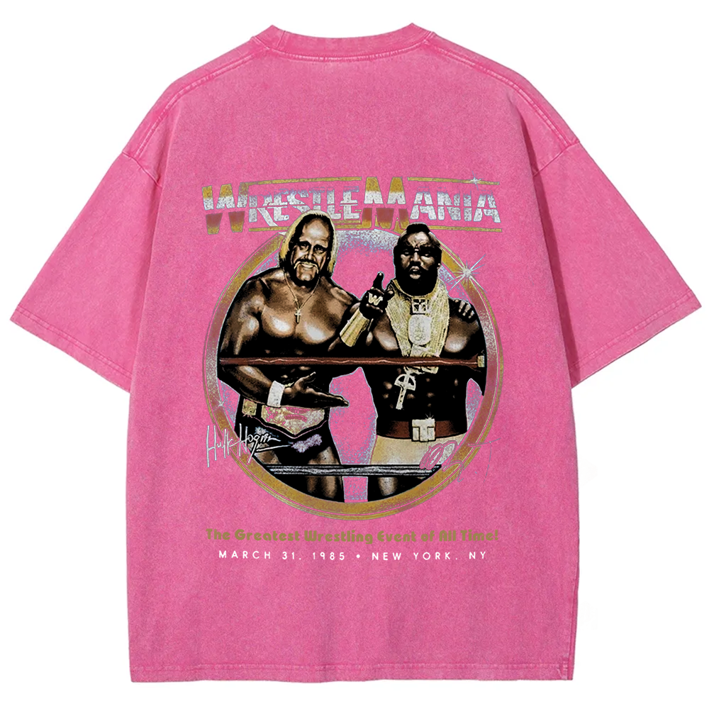 WWE Wrestle Mania - Hulk Hogan vs Mr T Casual Printed t-Shirt
