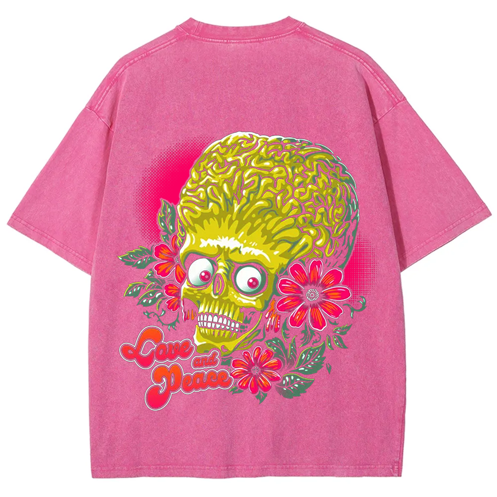 Unisex Vintage Washed  Love and Peace  t-Shirt