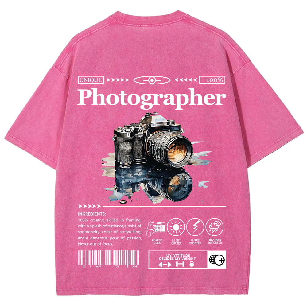 Photographer Unisex Fit Washed T-Shirt