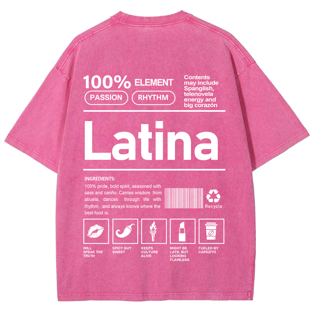Latina Unisex Fit  Washed T-Shirt