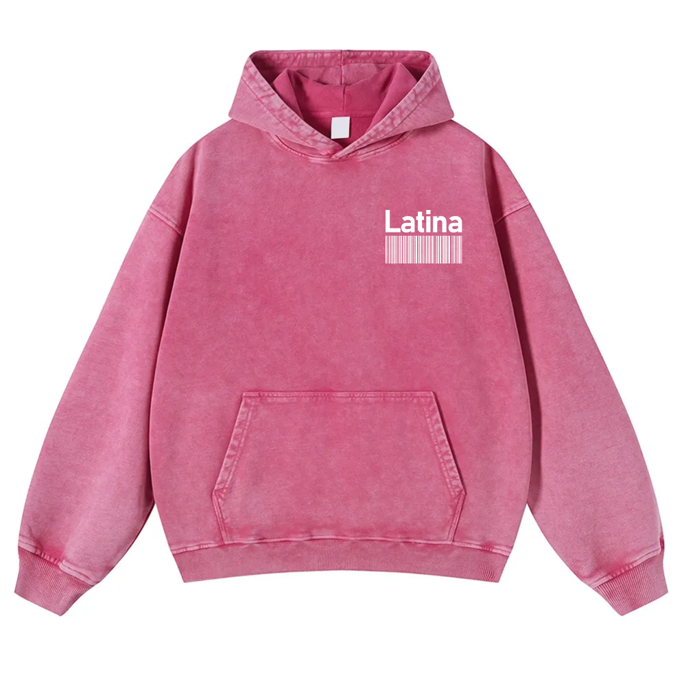 Latina Unisex Fit  Washed Hoodie wearishow