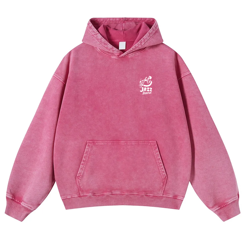 Saxophonist Unisex Casual Washed Hoodie wearishow