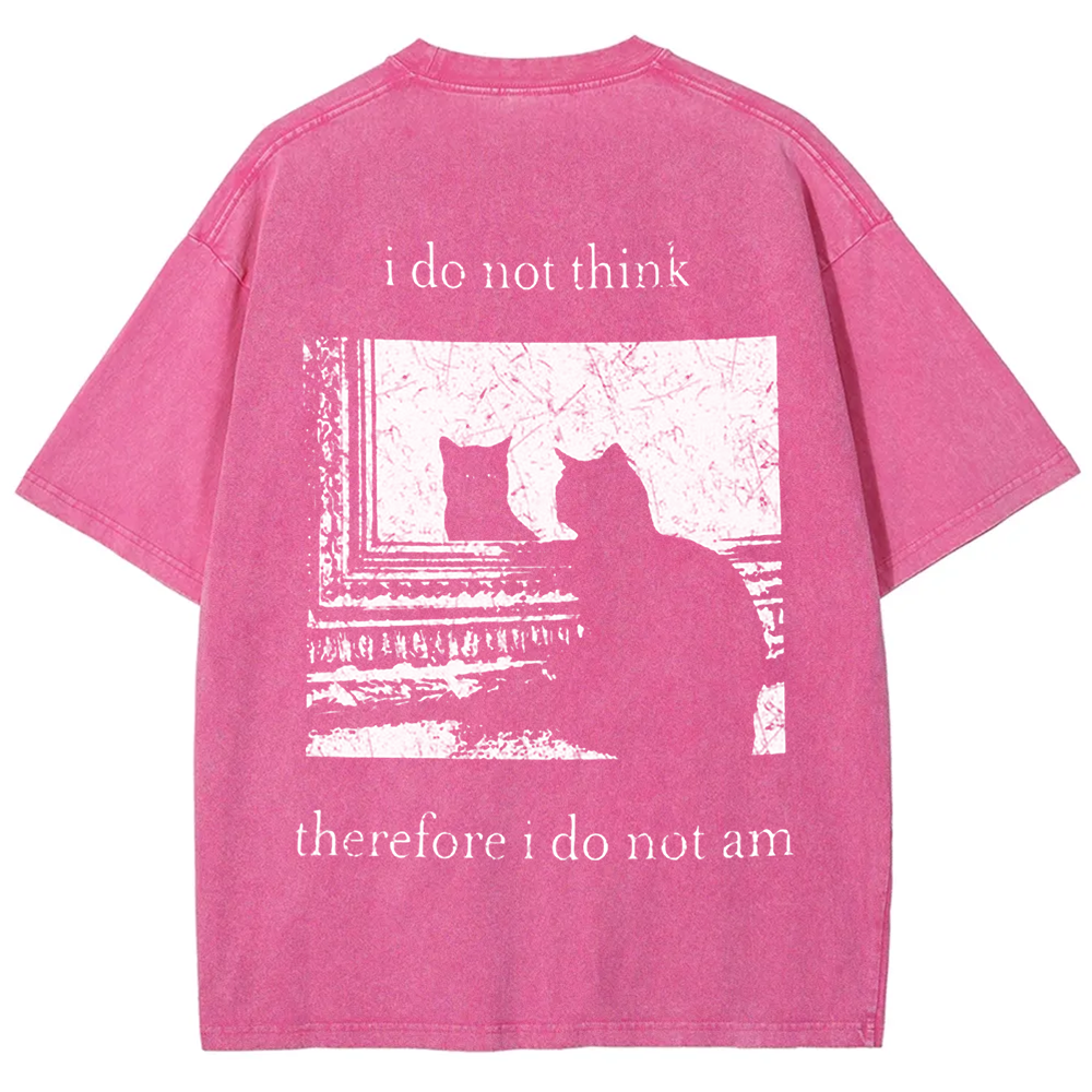 Unisex Vintage I do not think therefor I do not am Funny Cat t-Shirt