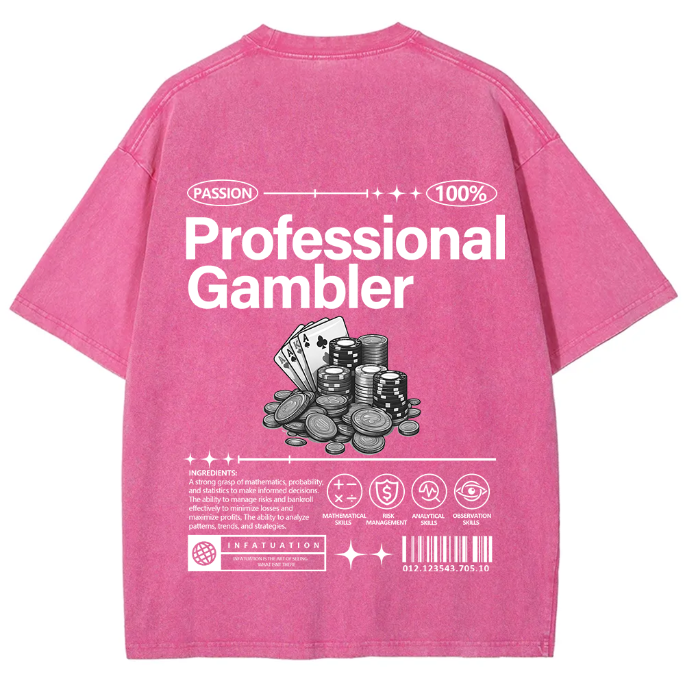 Professional Gambler Unisex Fit Washed T-Shirt