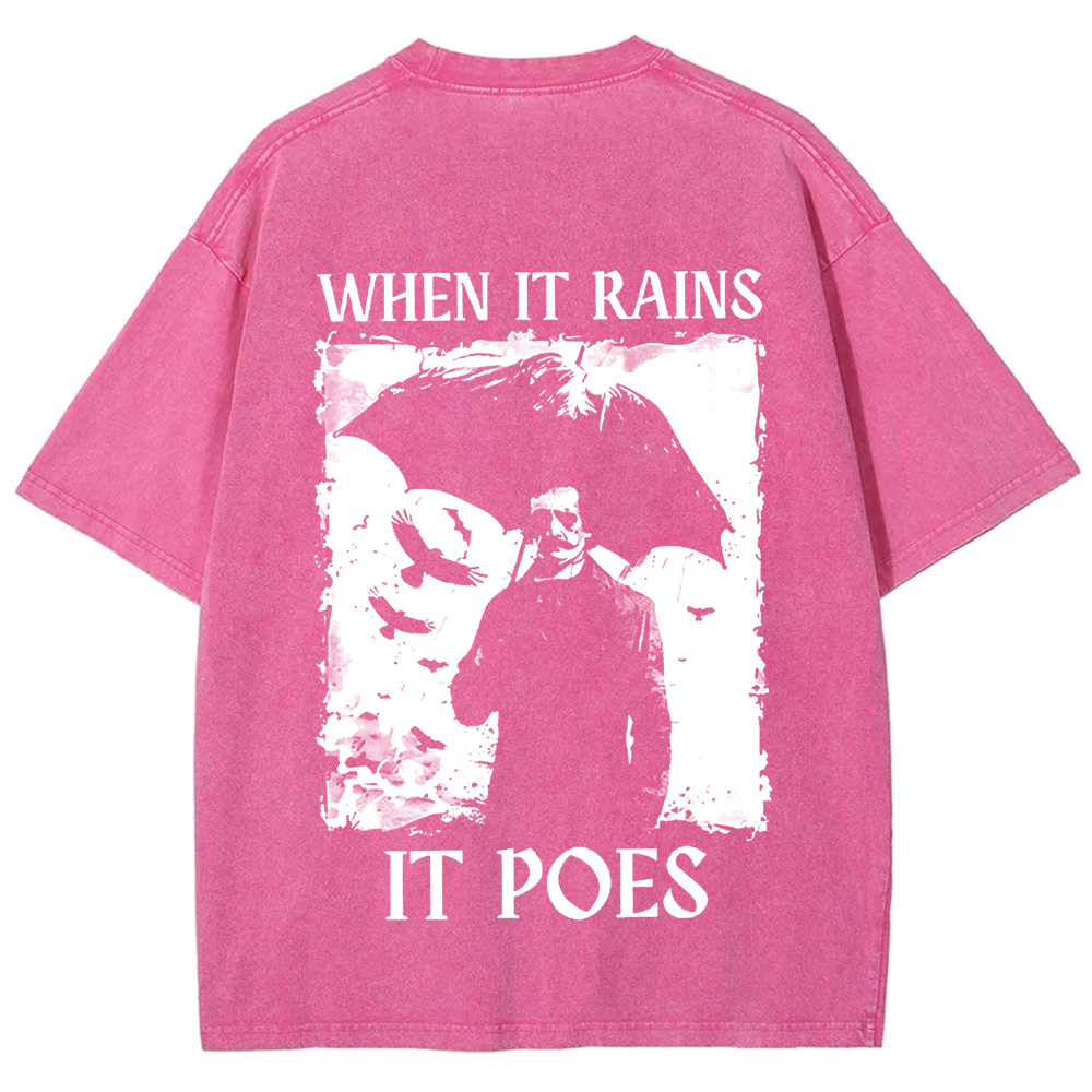 Unisex Vintage Edgar Allan Poe Musicians When It Rains It Pours t-Shirt