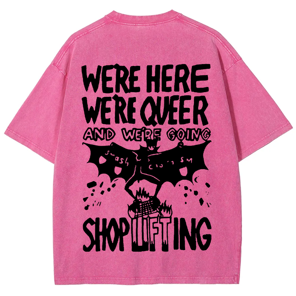 Unisex Vintage  We are Here， We are  Queer t-Shirt