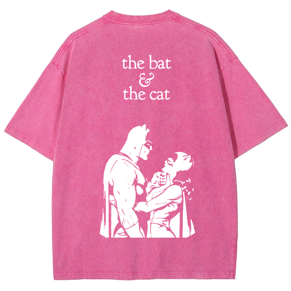 Unisex Vintage  Batman & Cat Woman comic art t-Shirt