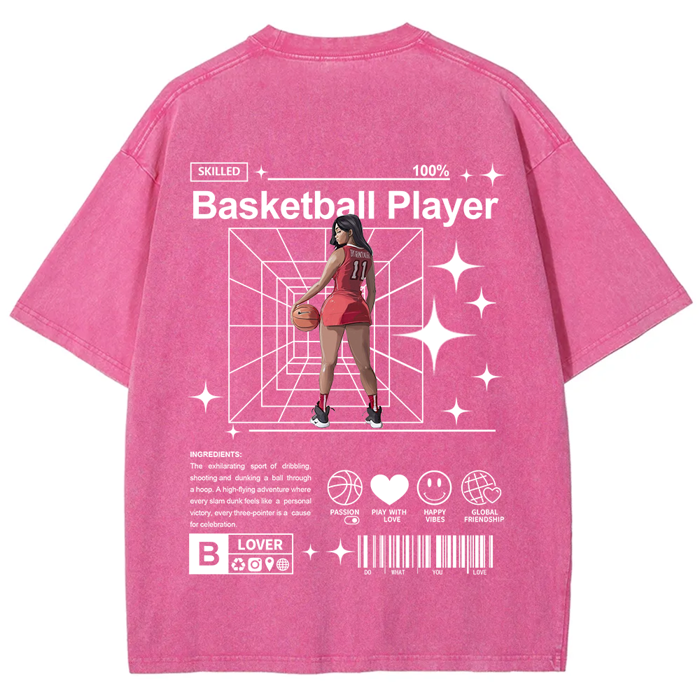 Basketball Player Unisex Fit Washed T-Shirt