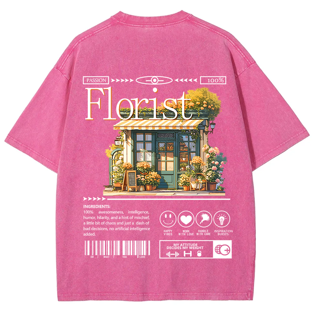 Florist Unisex Fit Washed T-Shirt