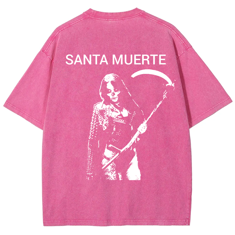 Unisex Vintage Santa Muerte Art Illustration t-Shirt