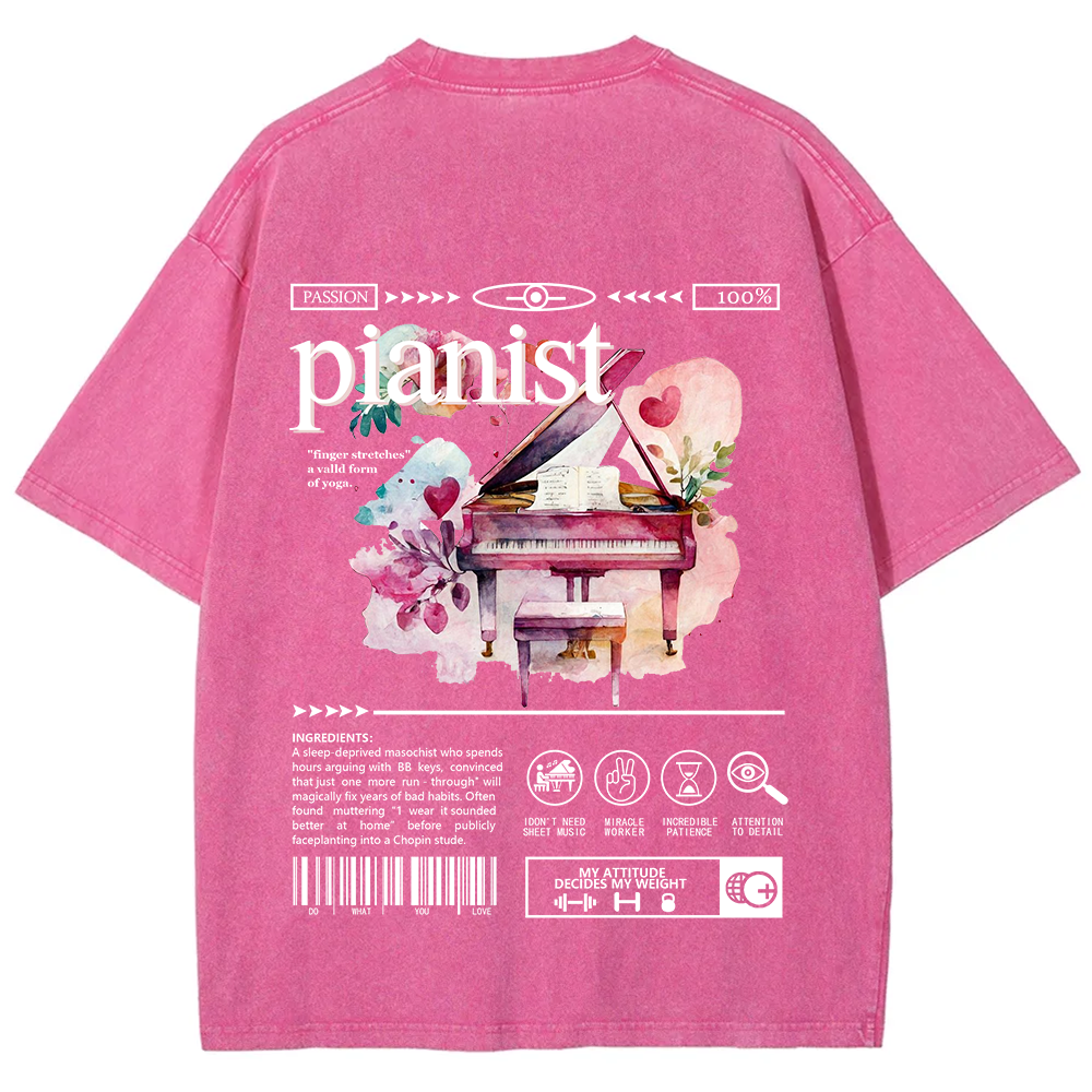 Pianist Unisex Fit Washed T-Shirt