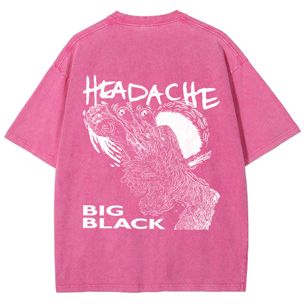 Unisex Vintage  Big Black Headache Song Music t-Shirt