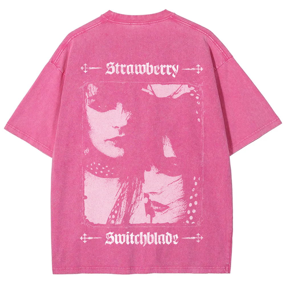 Unisex Vintage Strawberry Switchblade Band  t-Shirt