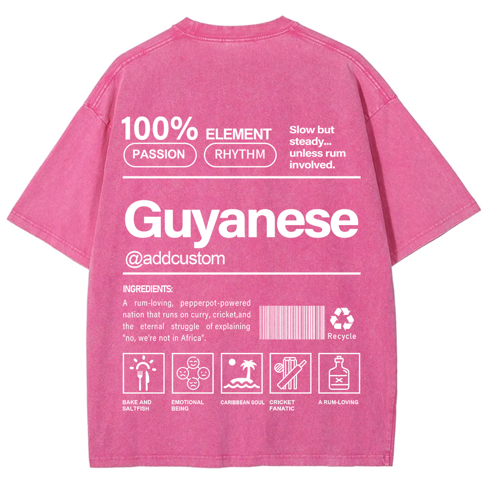 Guyanese Addcustom Unisex Fit  Washed T-Shirt
