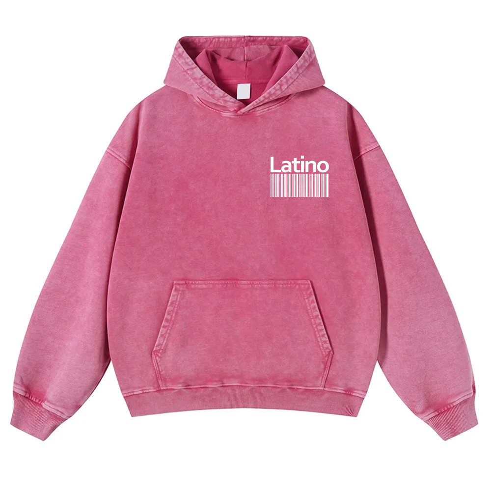 Latino Unisex Fit  Washed Hoodie wearishow