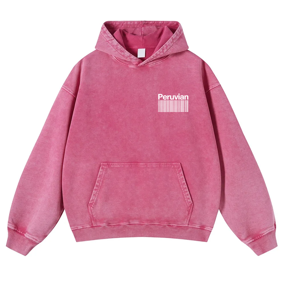 Peruvian Addcustom Unisex Fit  Washed Hoodie wearishow