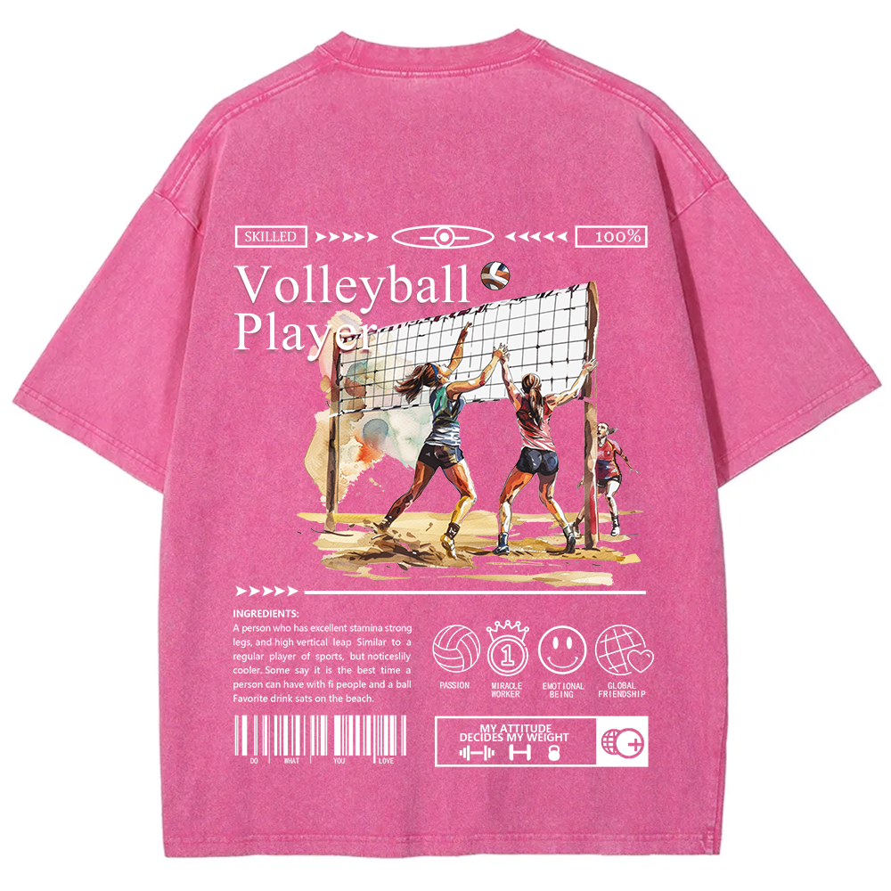Volleyball Player Unisex Fit Washed T-Shirt