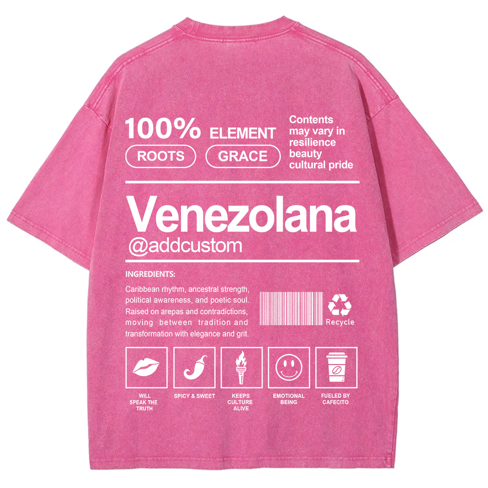 Venezolana Addcustom Unisex Fit  Washed T-Shirt