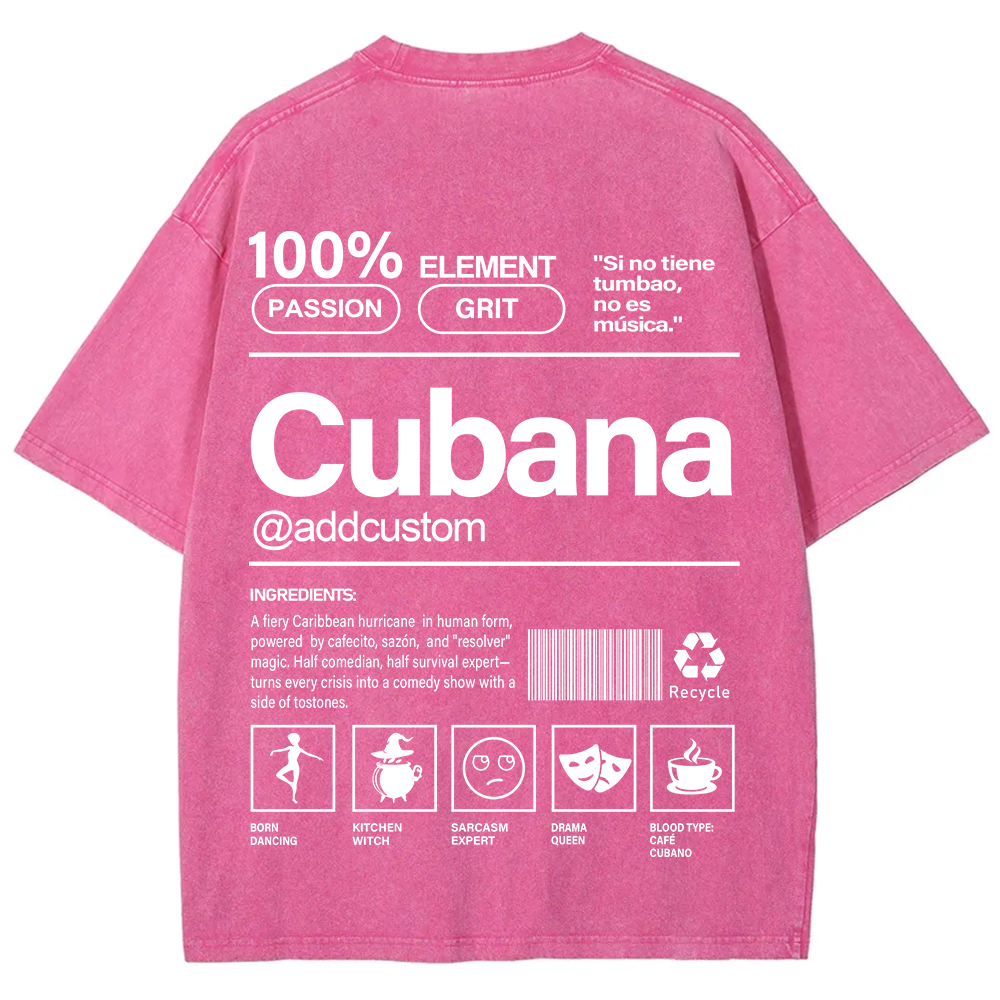 Cubana Addcustom Unisex Fit  Washed T-Shirt
