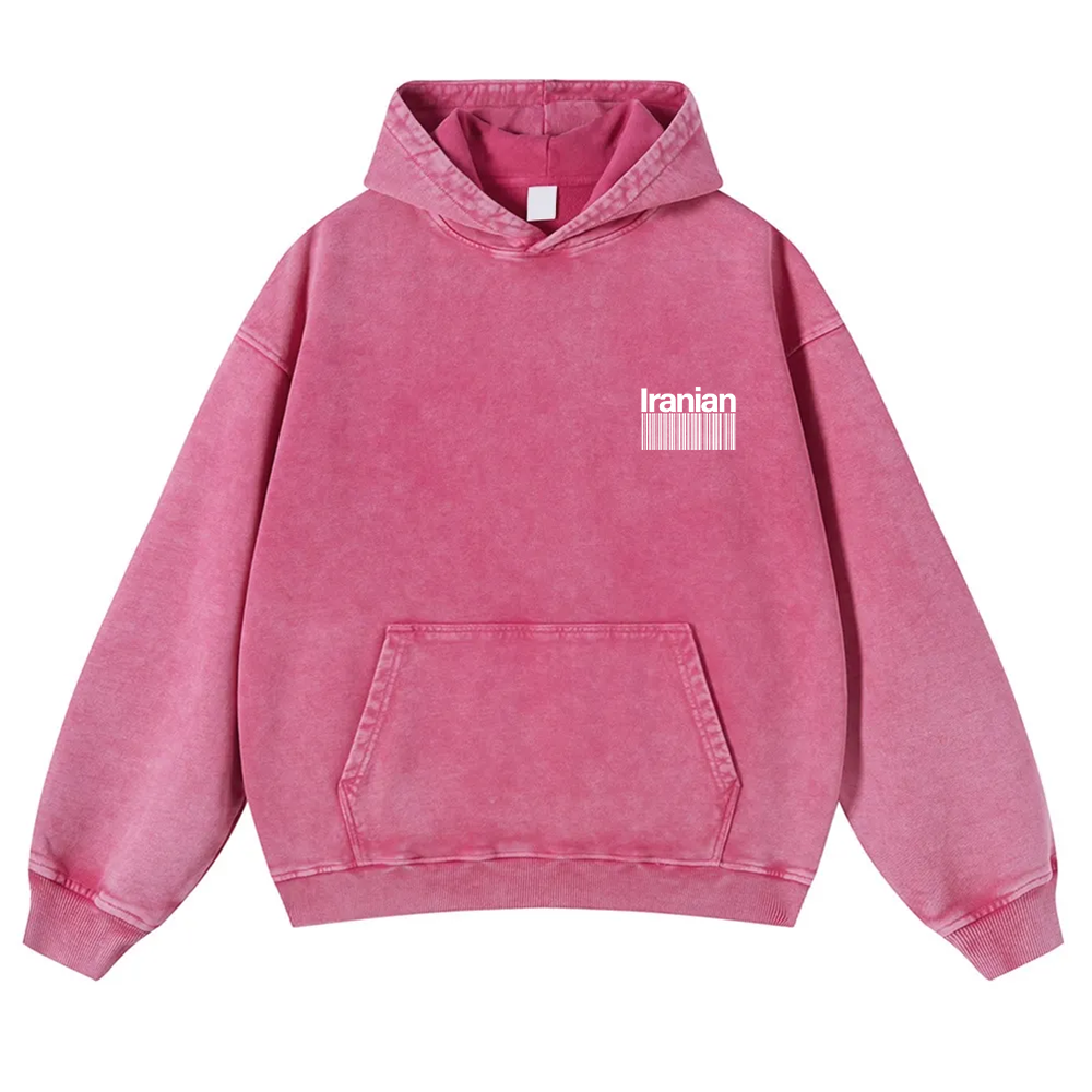 Iranian Unisex Fit  Washed Hoodie wearishow