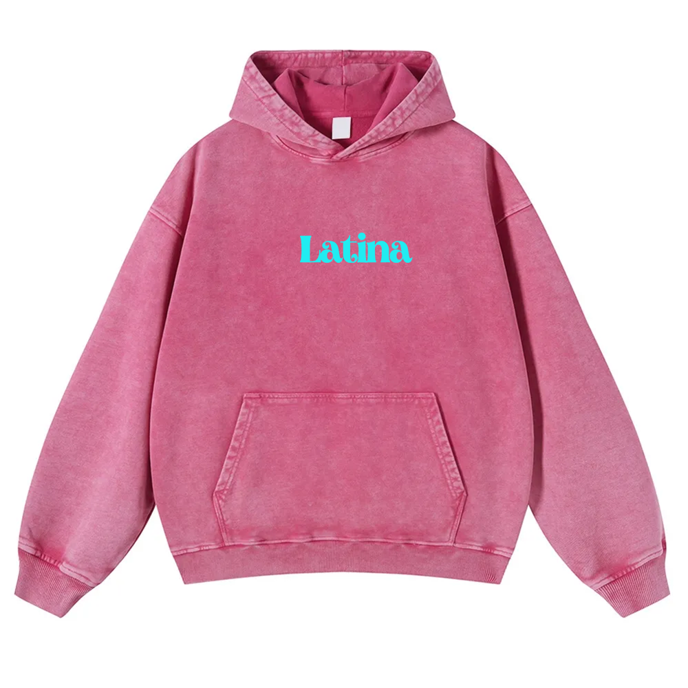 Latina Unisex Fit  Washed Hoodie wearishow