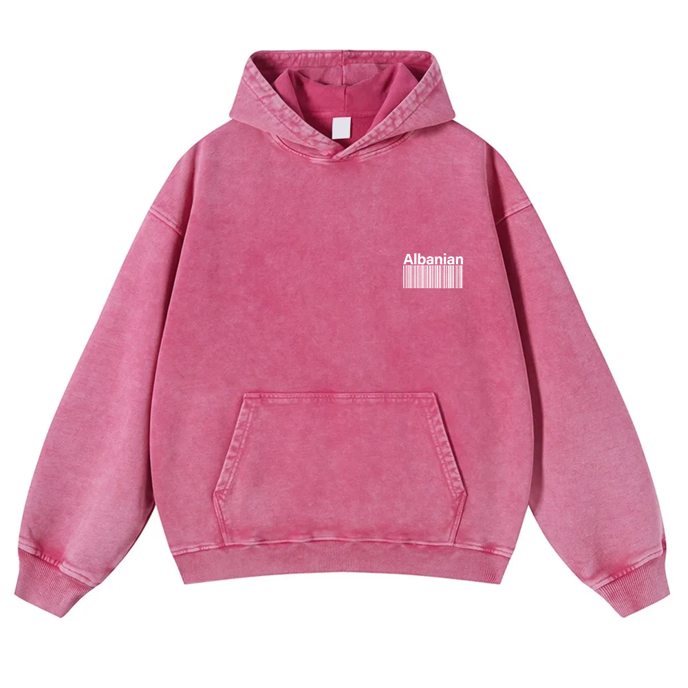 Albanian Unisex Fit  Washed Hoodie wearishow