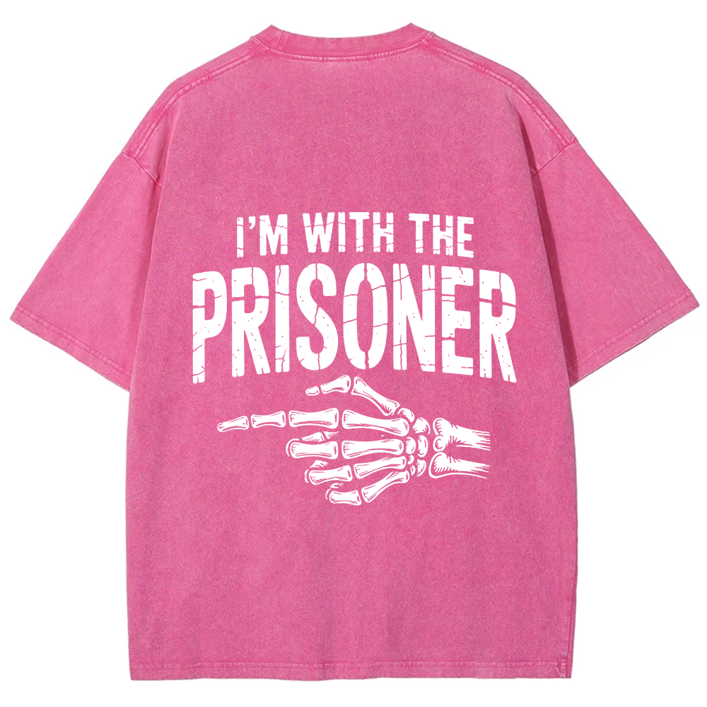Unisex Vintage I'M With Prisoner Matching Couple Easy Halloween t-Shirt