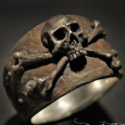 Retro Copper Skull Ring