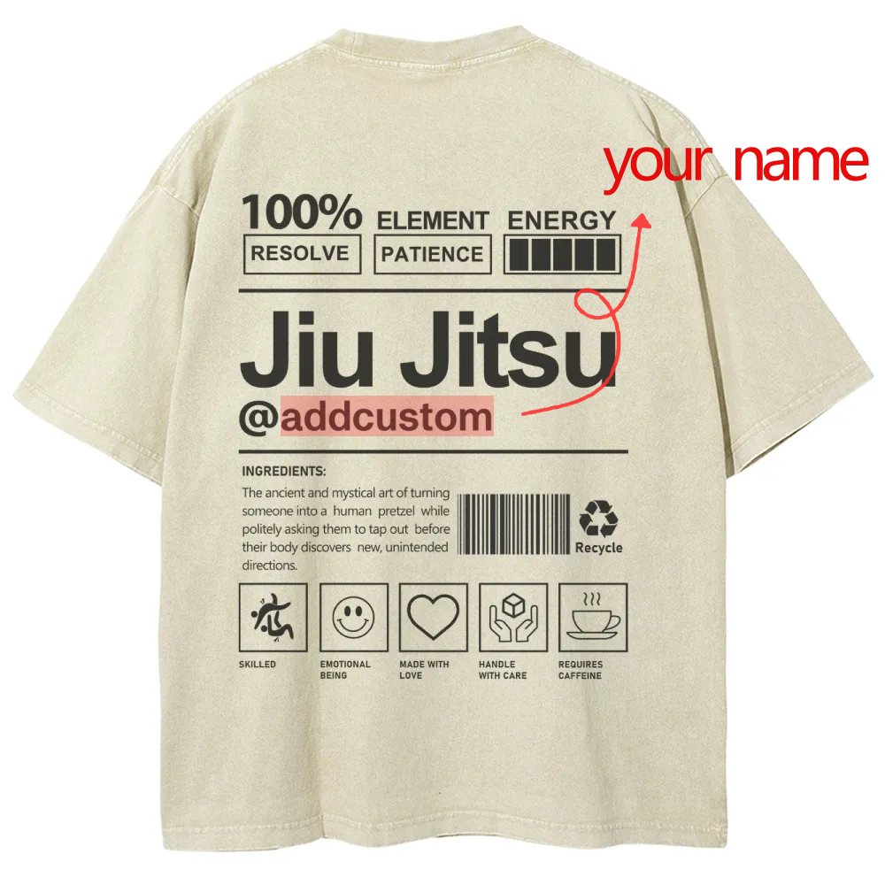 Jiu Jitsu Addcustom Unisex Fit Washed T-Shirt wearishow