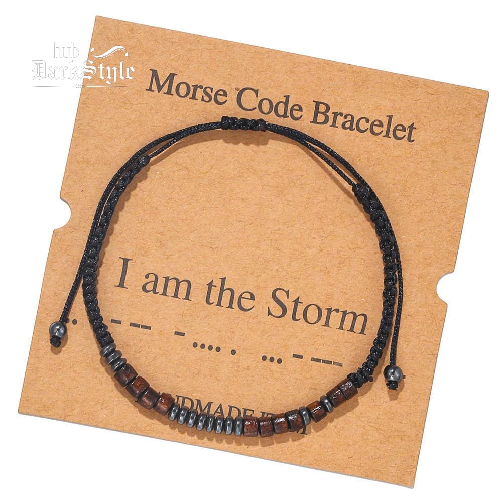Unisex Morse Code Alphanumeric Weave Couple Bracelet