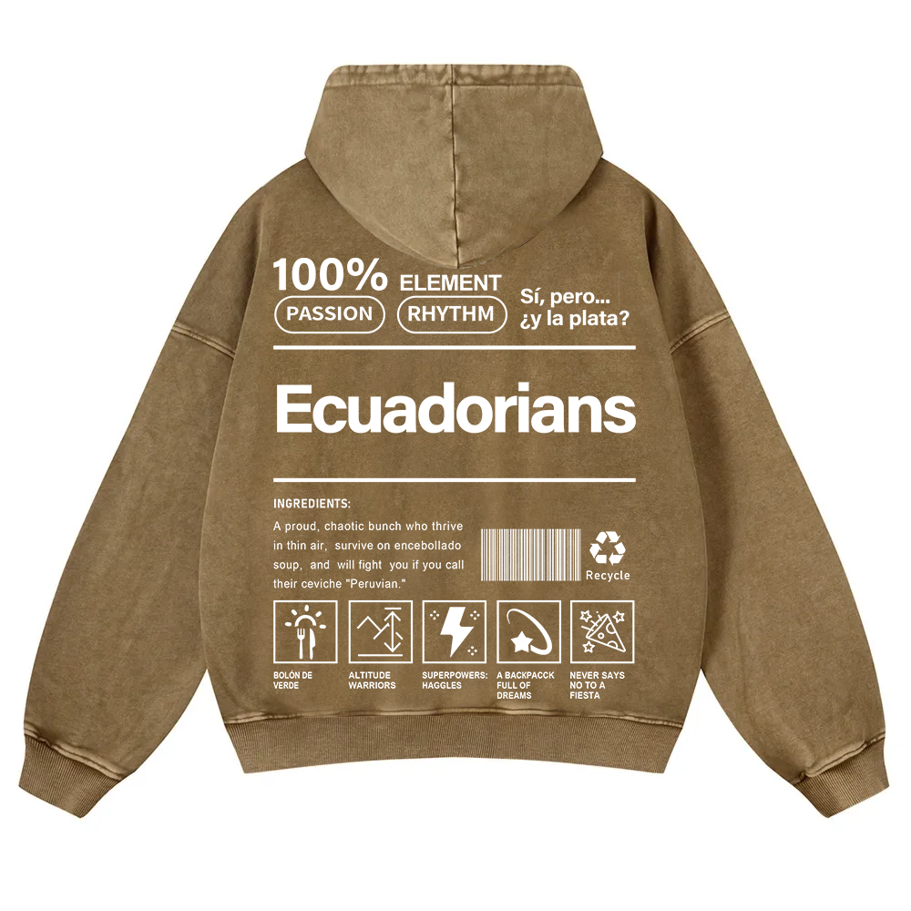Ecuadorians Unisex Fit  Washed Hoodie wearishow