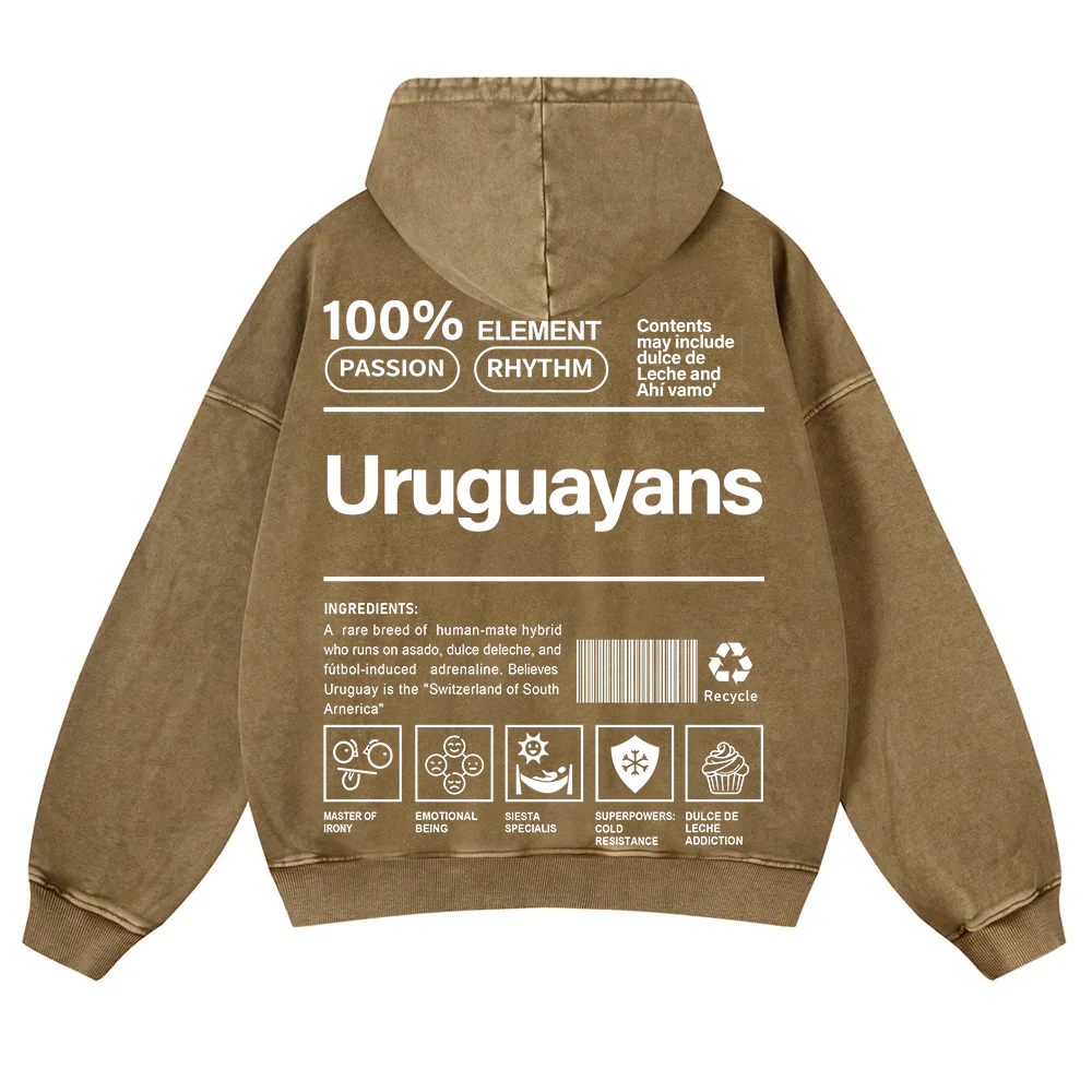 Uruguayans Unisex Fit  Washed Hoodie wearishow