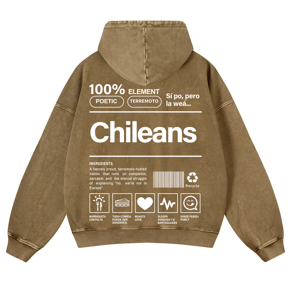 Chileans Unisex Fit  Washed Hoodie wearishow