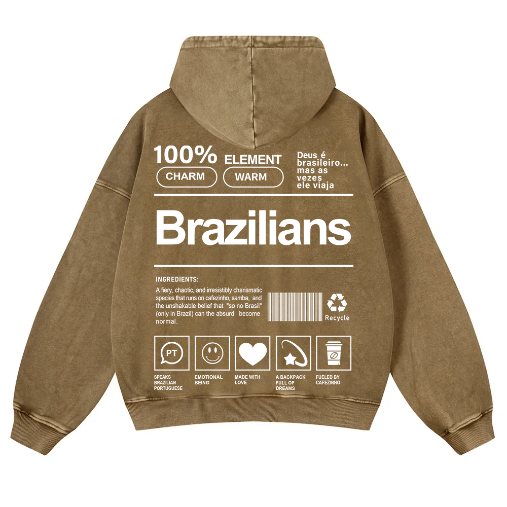 Brazilians Unisex Fit  Washed Hoodie wearishow