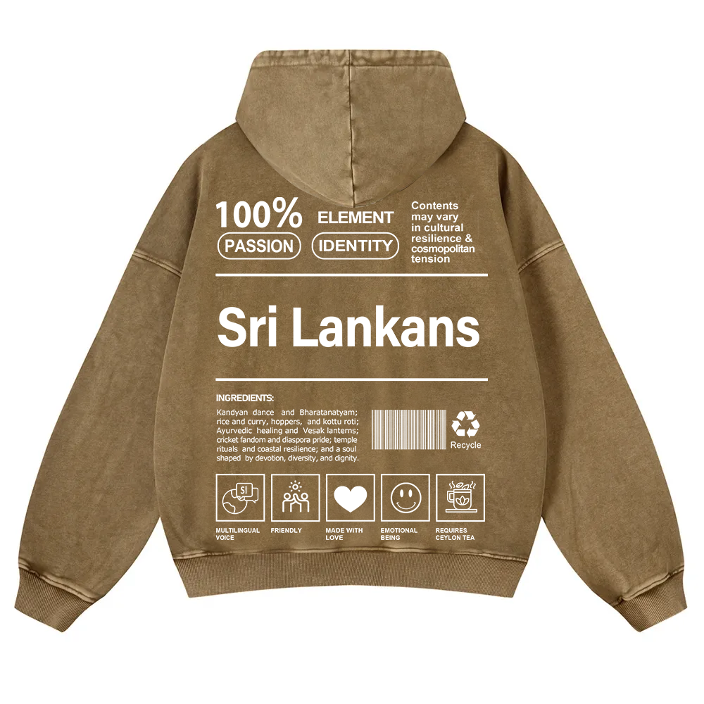 Sri Lankans Unisex Fit  Washed Hoodie wearishow