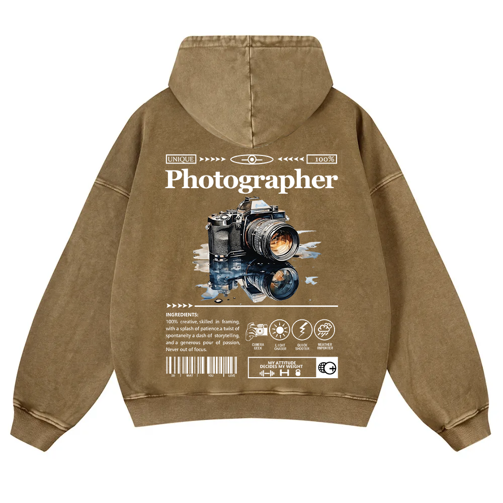 Photographer Washed Hoodie wearishow