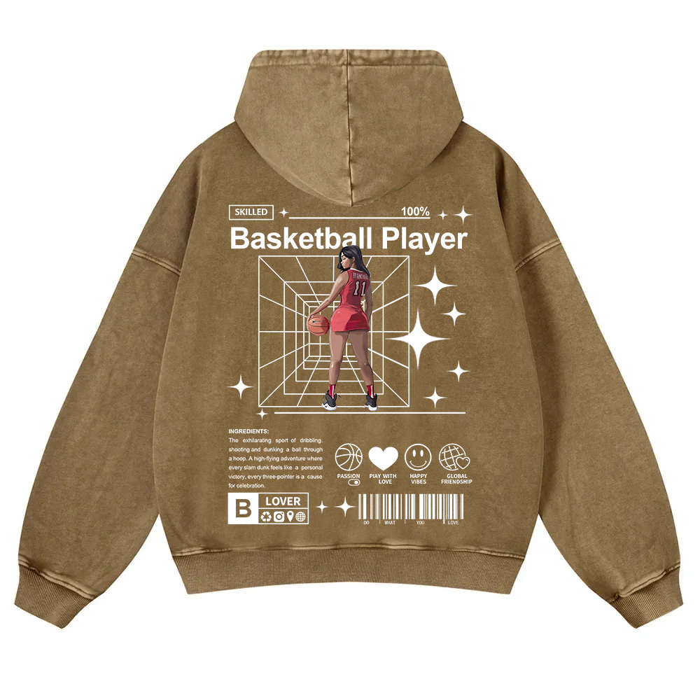 Basketball Player Washed Hoodie wearishow