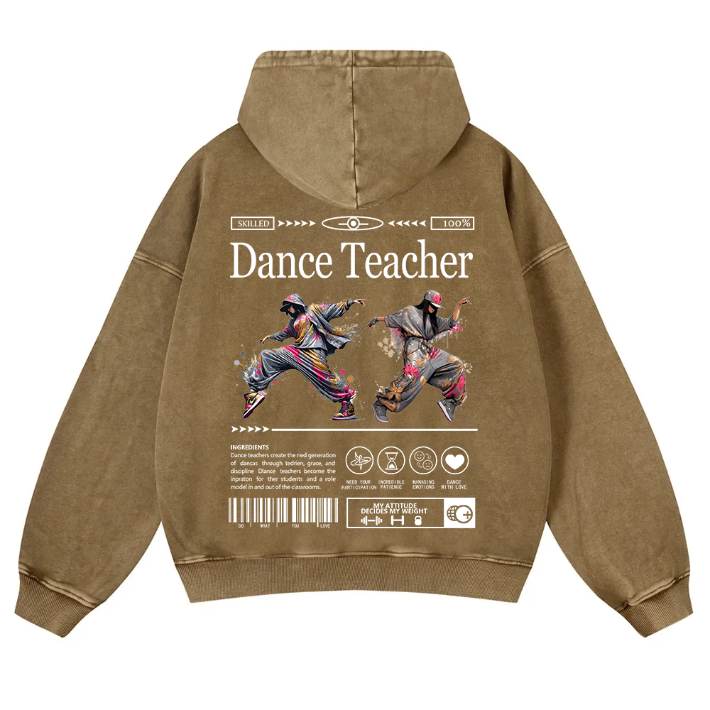 Dance Teacher Washed Hoodie wearishow
