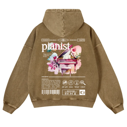 Pianist Washed Hoodie wearishow