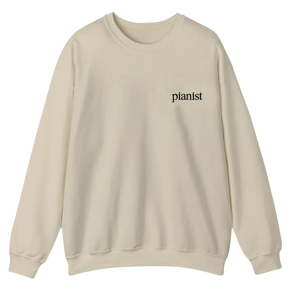 Pianist Casual Crewneck Sweatshirt wearishow