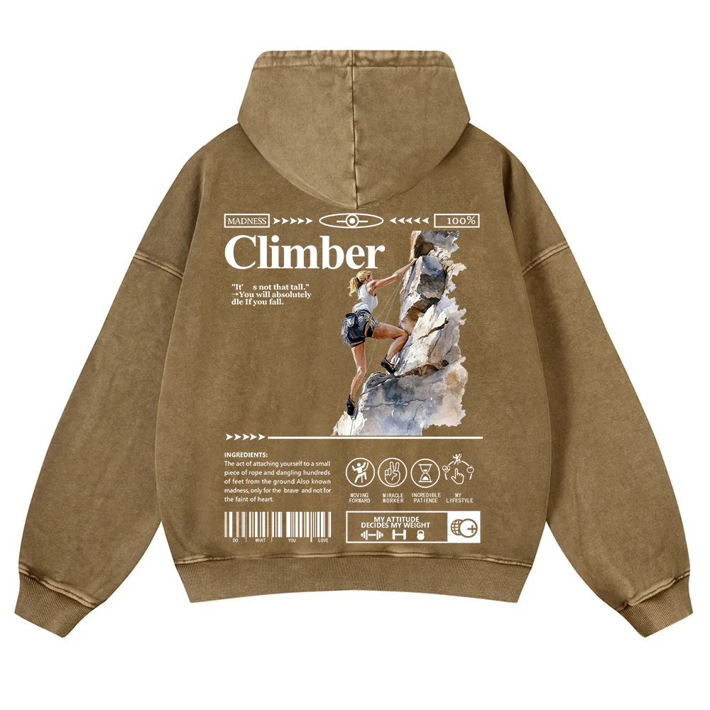 Climber Washed Hoodie wearishow