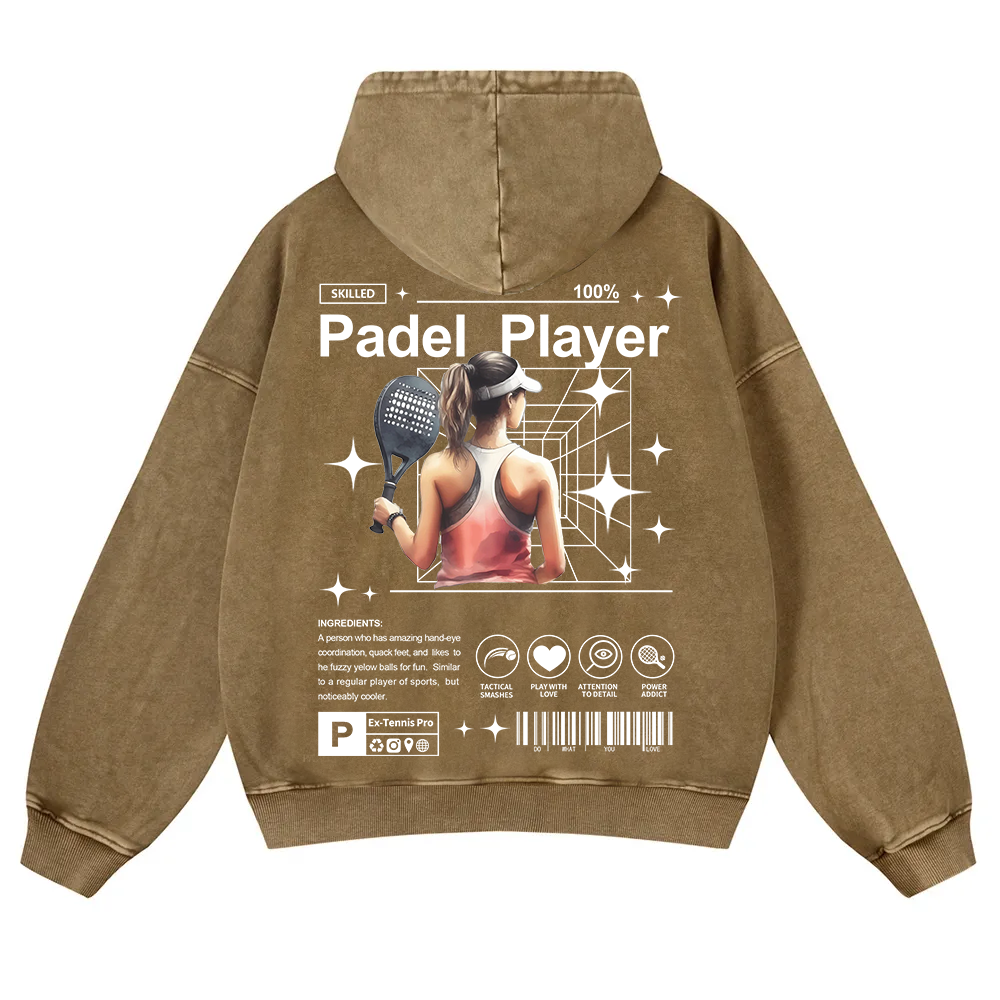 Padel Player Washed Hoodie wearishow