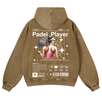 Padel Player Washed Hoodie wearishow
