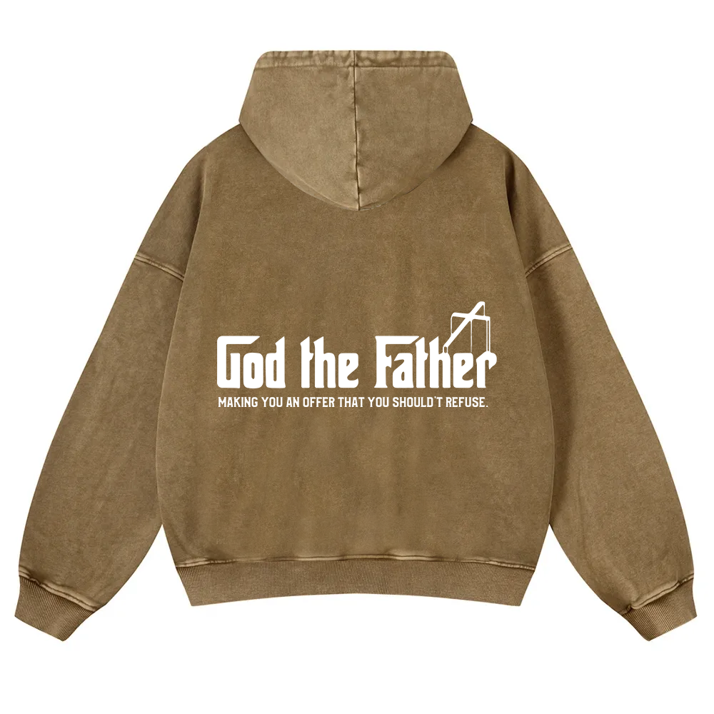 God The Father Christian Washed Hoodie wearishow