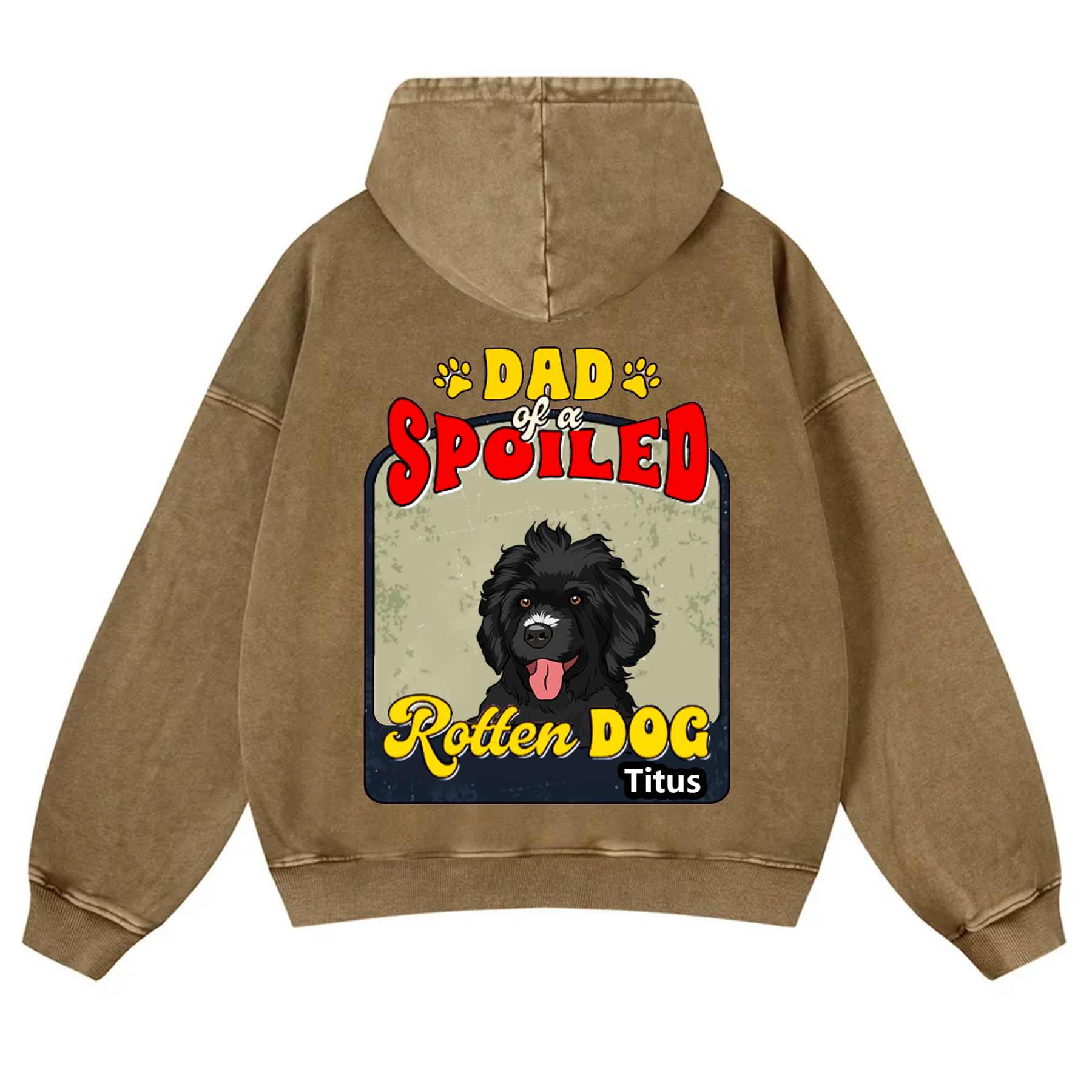 Spoiled Rotten Dog Named - Personalized Custom Unisex Washed Hoodie